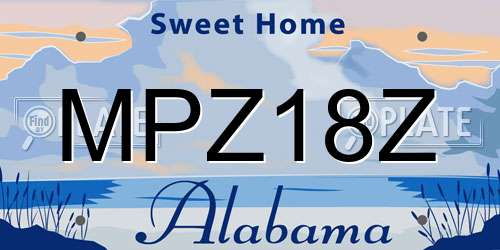 MPZ18Z Alabama License Plate