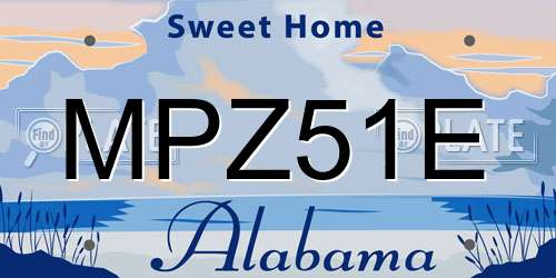 MPZ51E Alabama License Plate