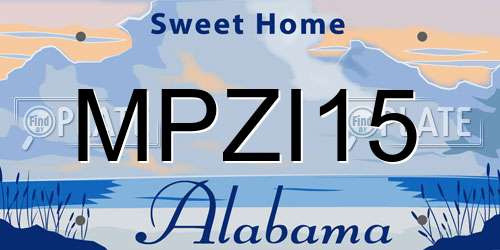 MPZI15 Alabama License Plate