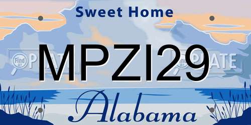MPZI29 Alabama License Plate