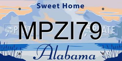 MPZI79 Alabama License Plate
