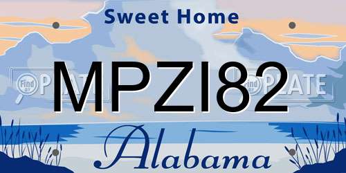 MPZI82 Alabama License Plate