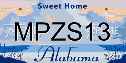 MPZS13 Alabama License Plate
