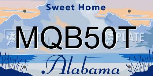 MQB50T Alabama License Plate