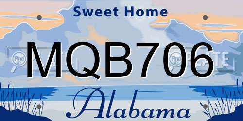 MQB706 Alabama License Plate