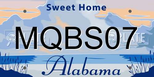 MQBS07 Alabama License Plate