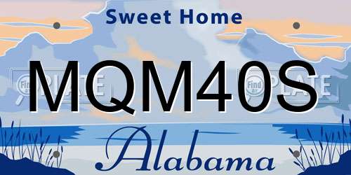 MQM40S Alabama License Plate