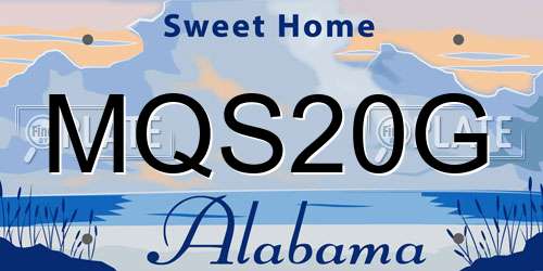 MQS20G Alabama License Plate