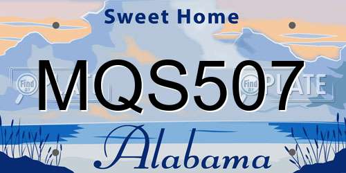 MQS507 Alabama License Plate