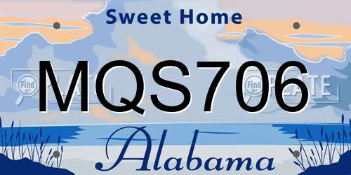 MQS706 Alabama License Plate