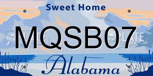 MQSB07 Alabama License Plate