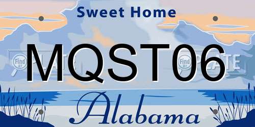 MQST06 Alabama License Plate