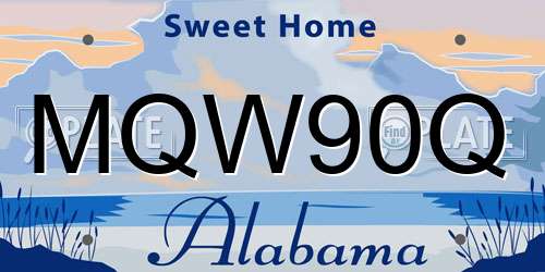 MQW90Q Alabama License Plate
