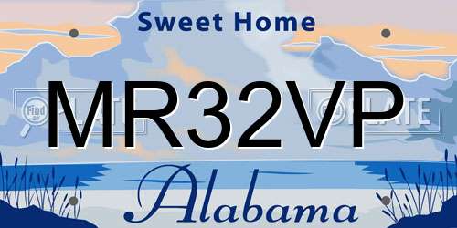 MR32VP Alabama License Plate