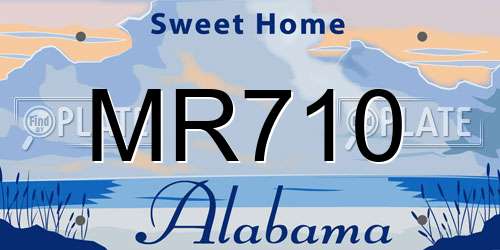 MR710 Alabama License Plate