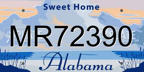 MR72390 Alabama License Plate