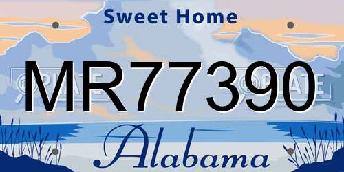 MR77390 Alabama License Plate