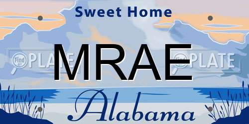 MRAE Alabama License Plate