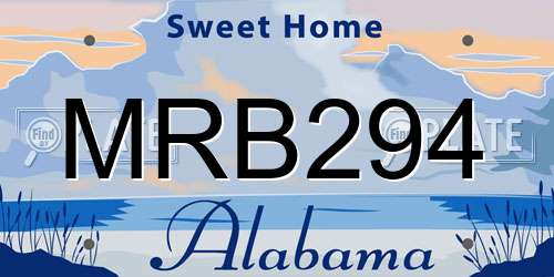 MRB294 Alabama License Plate