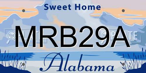 MRB29A Alabama License Plate