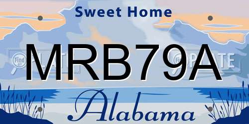 MRB79A Alabama License Plate
