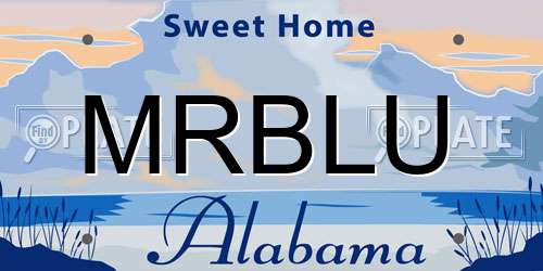 MRBLU Alabama License Plate