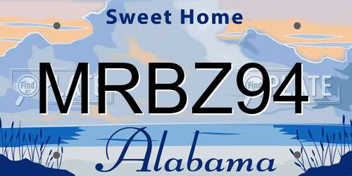 MRBZ94 Alabama License Plate