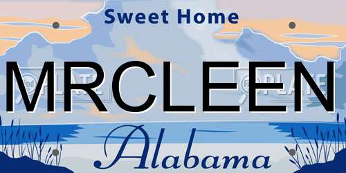 MRCLEEN Alabama License Plate