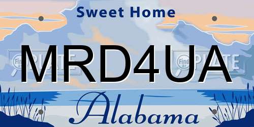 MRD4UA Alabama License Plate