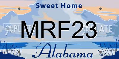 MRF23 Alabama License Plate