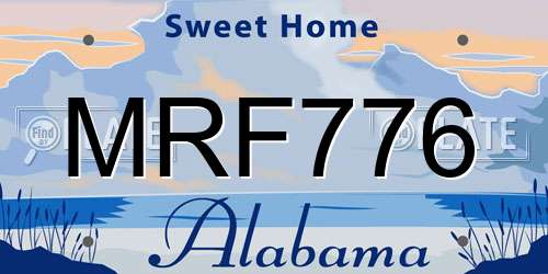MRF776 Alabama License Plate
