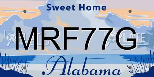 MRF77G Alabama License Plate