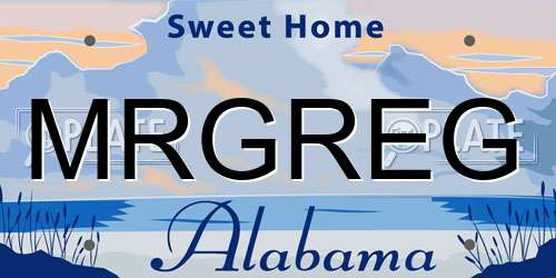 MRGREG Alabama License Plate