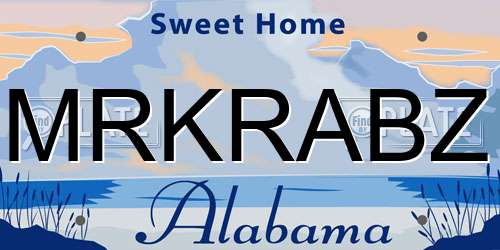 MRKRABZ Alabama License Plate