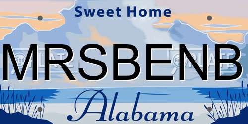 MRSBENB Alabama License Plate