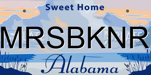MRSBKNR Alabama License Plate