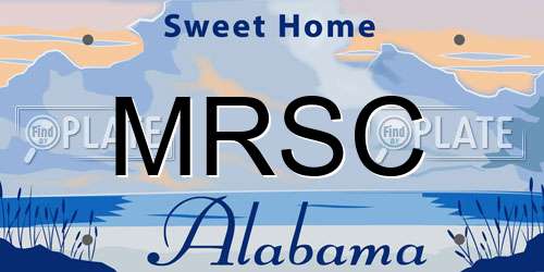 MRSC Alabama License Plate