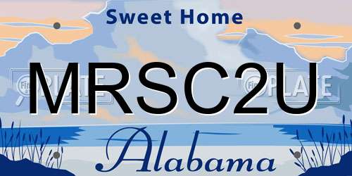 MRSC2U Alabama License Plate