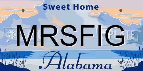 MRSFIG Alabama License Plate