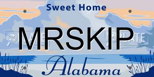 MRSKIP Alabama License Plate