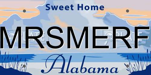 MRSMERF Alabama License Plate