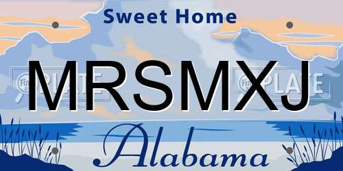 MRSMXJ Alabama License Plate