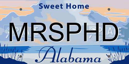 MRSPHD Alabama License Plate