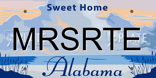 MRSRTE Alabama License Plate