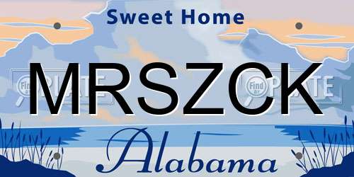 MRSZCK Alabama License Plate