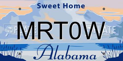 MRT0W Alabama License Plate