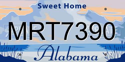 MRT7390 Alabama License Plate
