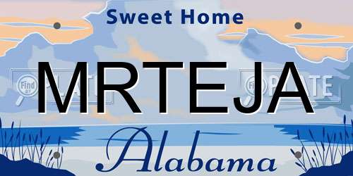 MRTEJA Alabama License Plate