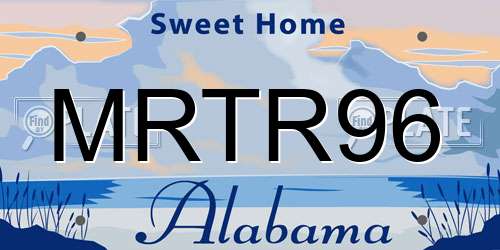 MRTR96 Alabama License Plate