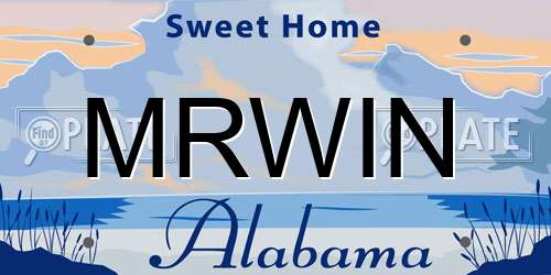 MRWIN Alabama License Plate